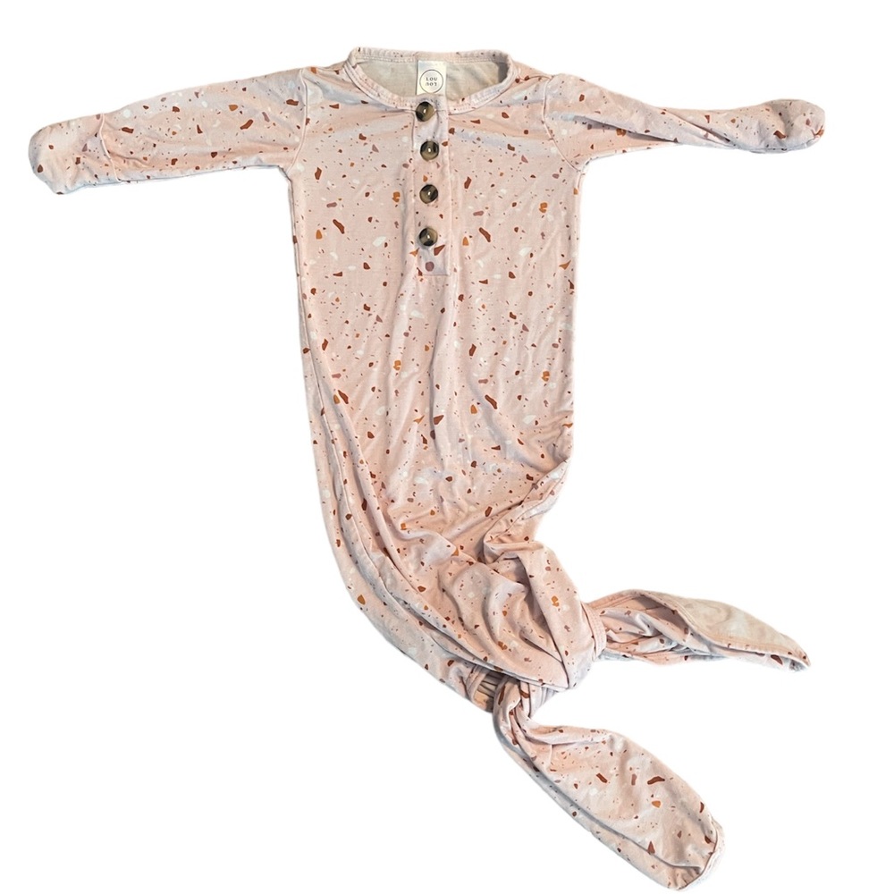 Lou Lou & company newborn knotted gown